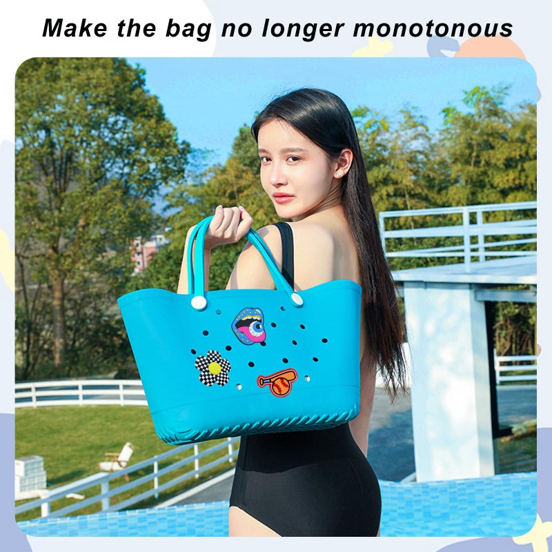 Lckaey Rubber Beach Bag Accessories-PVC Rubber decoration-for EVA Purse Bogg Inserts Y064Figure 32 - Image 3